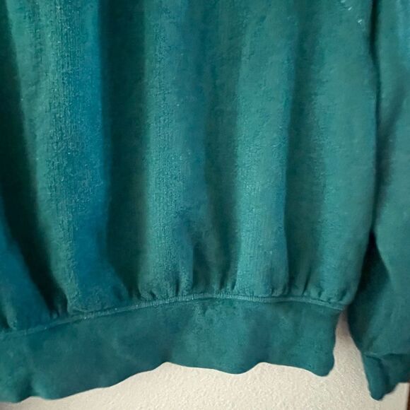 Women’s Universal Thread Sweatshirt SZ Small 80sVibe Bowling Collard Neck Teal - Picture 8 of 12